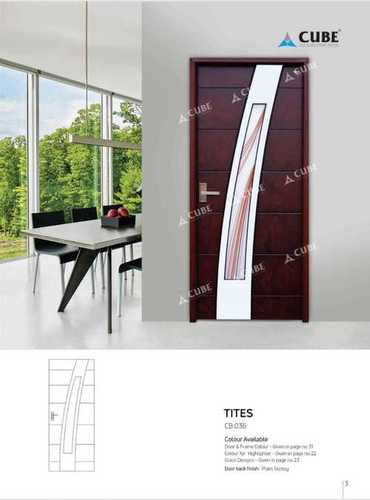 Brown And White Color Designer Sliding Wooden Doors With Mirror