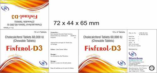 Cholecalciferol Tablets 60000 IU (Chewable Tablets)