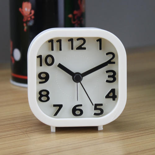 Light Weight, Square Shape And White Desktop Analog Clock With Black Font Size: Various Sizes Are Available