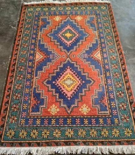 Multicolor Rectangular Designer Hand Knotted Soft Rug For Floor, Home, Office, Decorative, Hotel Design: Modern