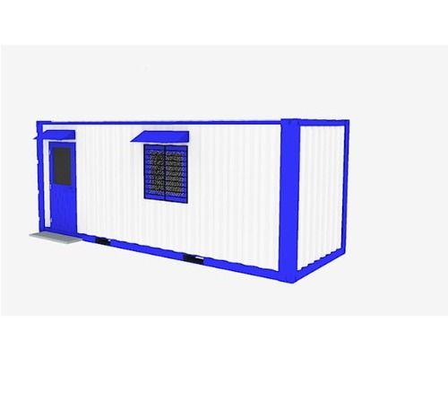 White Ruggedly Constructed Paint Coated Rectangular Mild Steel Portable Office Cabin