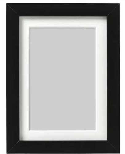 Indian Shiny Look And Termite Proof Rectangle Black Colour Polished Photo Frame