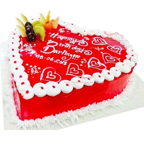 100% Natural, Delicious Taste And Mouth Watering Heart Shape Cake For Functions