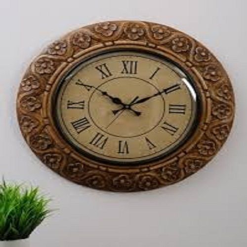 Brown Antique Design Round Shape Analog Wall Clock(Battery Operated)