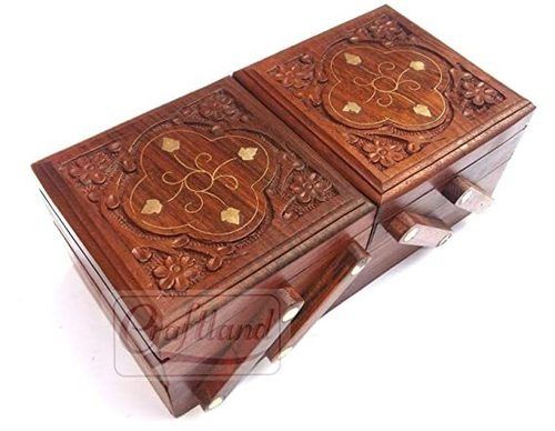 Easy To Clean Scratch Resistant Eco Friendly Brown Designer Jewellery Box