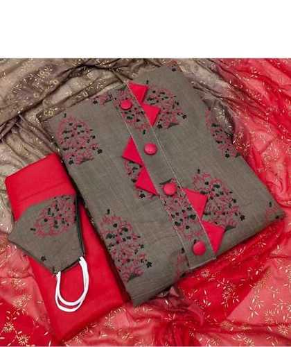 महिलाओं के लिए कैज़ुअल वियर ट्रेंडी और फैंसी लाल और भूरे रंग का प्रिंटेड कॉटन सलवार सूट