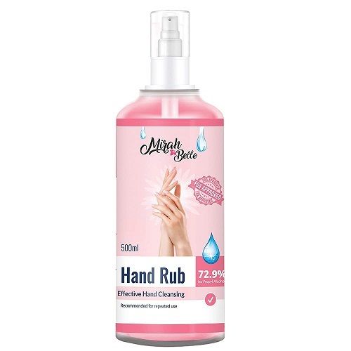 Rose Flavour Hand Rub Sanitizer Spray (500 Ml) - Buy 2, Get 5 Masks- Fda Approved (72.9% Alcohol) - Best For Men, Women