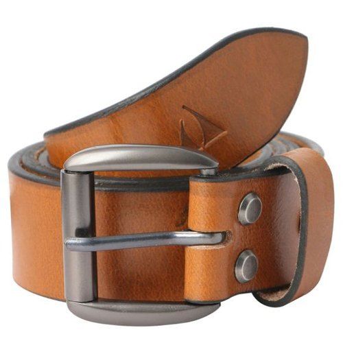 3 To 4 Mm Thickness Plain Tan Mens Leather Belt With Alloy Buckle And 1.5 Inch Width
