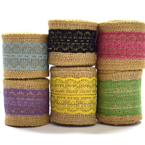 Eco Friendly Designer Jute Lace Burlap Rolls With For Art And Craft, Garments