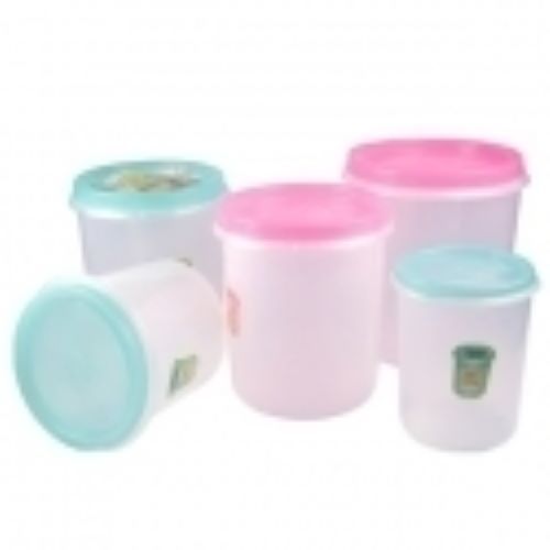 Light Weight And Easy To Carry Plastic Round Container-3pc Set With 2kg Capacity