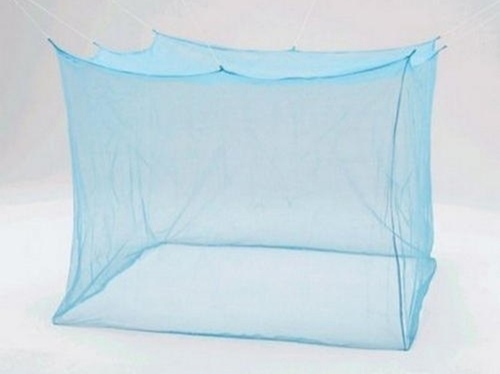 Skin Friendly Rectangular Blue Mosquito Net With Smooth Finish And Seamless Stitching