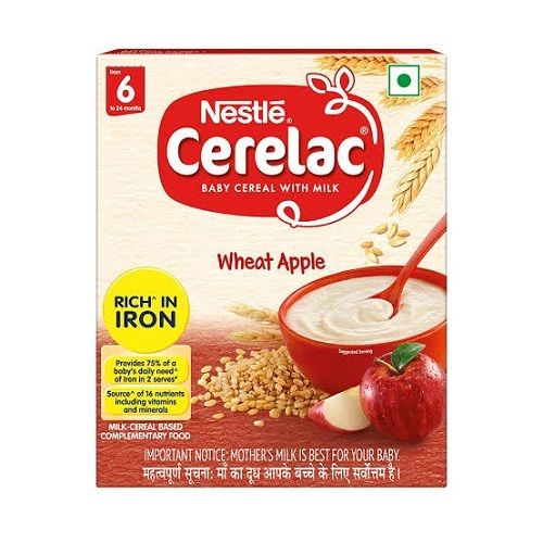 White Color Baby Cereals With Milk Wheat Fruits Apple Powder