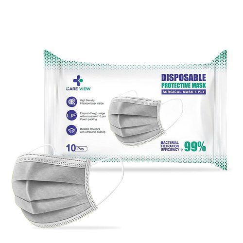 3 Ply Disposable Surgical Grey Face Mask With Polypropylene Filtration Layer