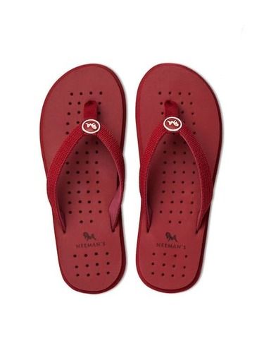 Anti Slip Easy To Wear Maroon Rubber Thong Shaped Strap Mens Flip Flop