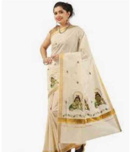Anti Wrinkle and Easy Washable Festival and Party Wear Ladies Cotton Saree