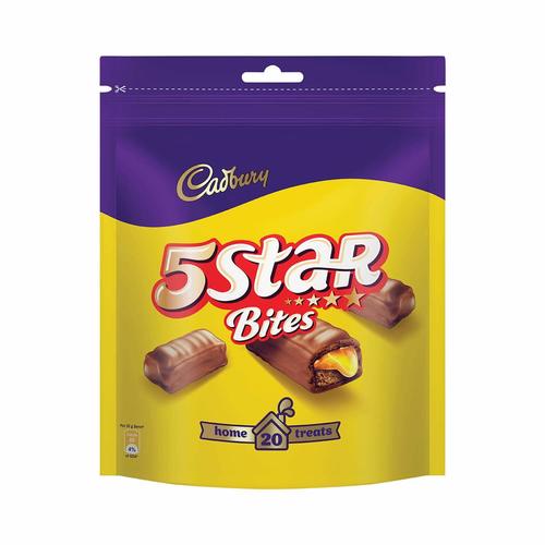  Cadbury 5 स्टार होम ट्रीट्स चॉकलेट बार 200 ग्राम में उपलब्ध है