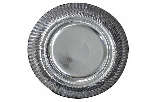 Simple Easy To Carry Round Disposable Aluminum Silver Foil Paper Plates (13 Inch)