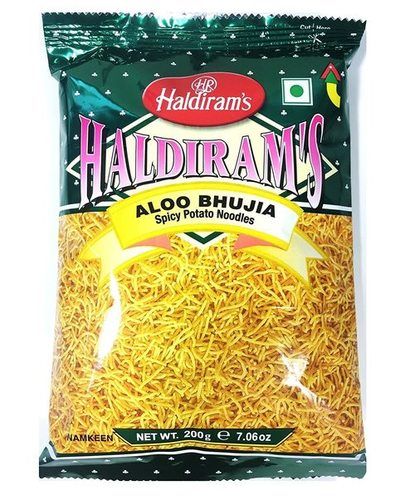 Haldiram Aloo Bhujia Spicy Potato Noodles Tangy And Spicy Namkeen 200 Gm Ingredients: Coriander Powder