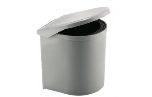 Ta 453 Round Shape Strong And Durable Open-Top Plastic Gray Waste Bin