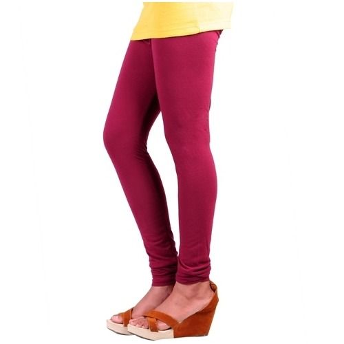 Dark Red Ultra Soft, Flexible, Stretchable And Comfortable Plain Cotton Lycra Leggings