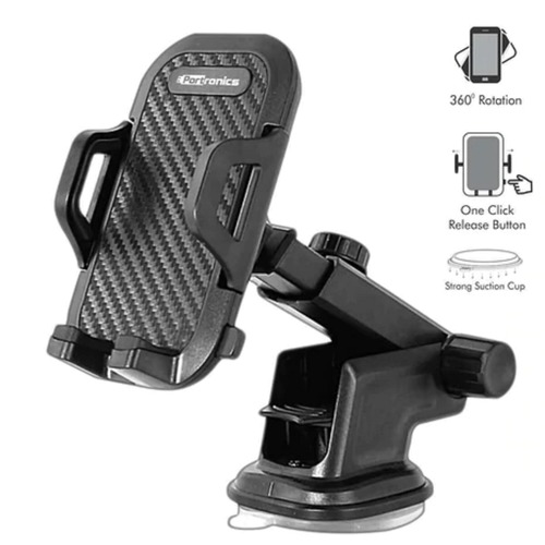 Black Universal Plastic 360 Degree Tilting Adjustable Car Mobile Phone Holder