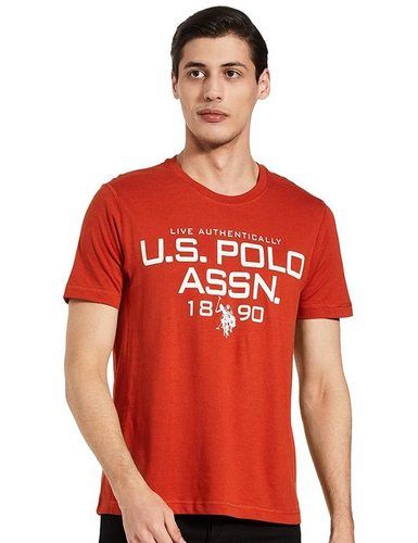  लड़कों के लिए 100% कॉटन शॉर्ट स्लीव्स राउंड नेक प्रिंटेड पैटर्न रेड टी शर्ट 