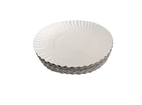 Simple Biodegradable Eco Friendly Light Weight Round White Disposable Paper Plate