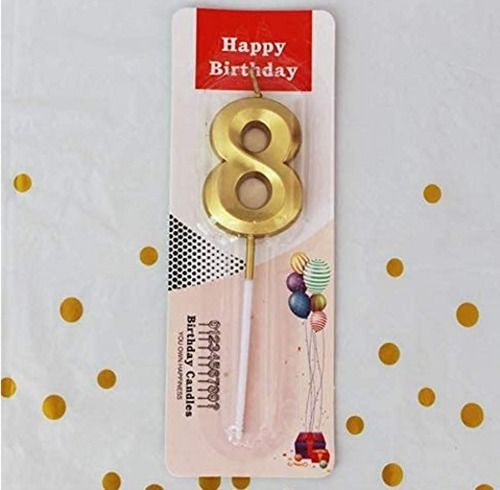 Elegant Look Birthday Cack Metallic Number Candles For Anniversary And Birthday