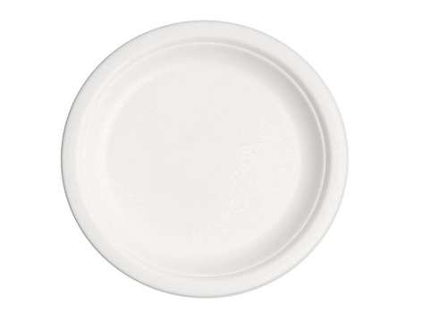 बैगसे मॉइस्चर प्रूफ पर्यावरण के अनुकूल सफेद गोल डिस्पोजेबल पेपर प्लेट्स (10 इंच)