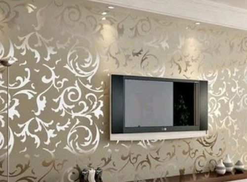 Modern Royal Pattern Glossy Pvc Wall Paper For Home, Thickness 1.2 Mm