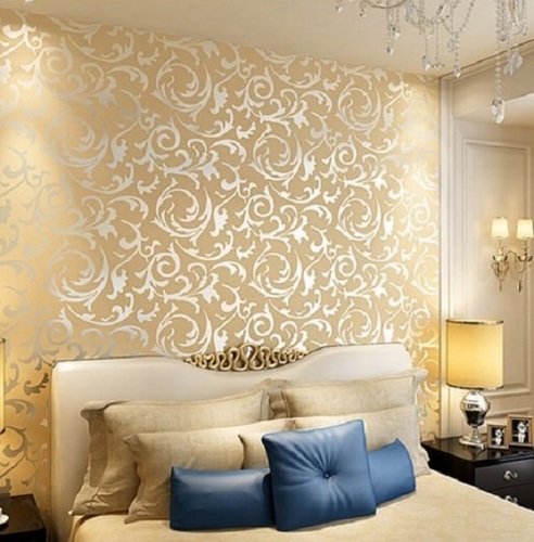 Modern Water Proof Royal Pattern Golden Pvc Printed Vertical Design  Wallpaper For Home at Best Price in New Delhi | Vikas Trading Company