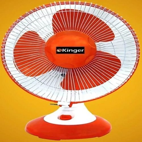 3 Blade Orange Color With Polypropylene Electric Table Fan, 300mm Speed Mode