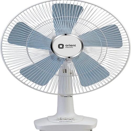 Gray 5 Blade Electric Wind Pro Desk Plastic Table Fan With Button Controller