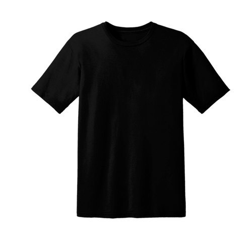 Black Color Mens Cotton T Shirts With Round Neck And Short Sleeves