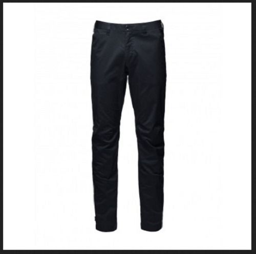 Black Plain Mens Casual Pant For Daily Wear With Button Closure Type