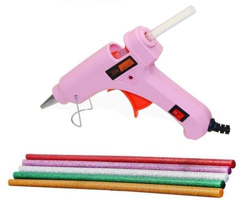 Electric 20 Watt Handheld Overheat Protection Pink Hot Melt Glue Gun With Stick Application: Industrial