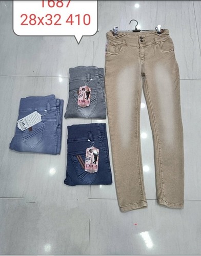 Elegant Design And Classy Slim Fit Straight Light Brown Ladies Stretchable Jeans - Denim, 32 Inch Length, Waist Size 28cm | No Fade, Washable, Body-Hugging Fit