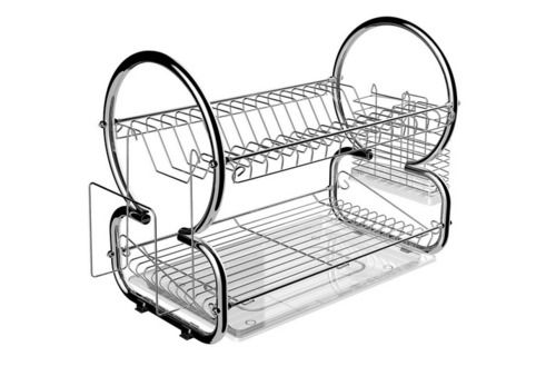 Stainless Steel Holder Kitchen Dish Cup Drying Rack With Chrome Finish And High Design