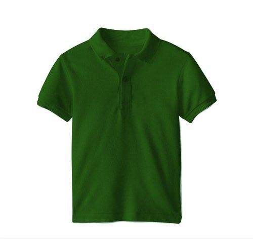 Sweat Absorbent And Shrink Resistant Cotton Half Sleeve Men Dark Green Polo T Shirts