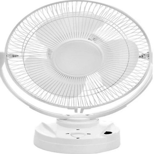 White Color Plastic 3 Blade Electric Table With Fan Motor Speed 300 Rpm