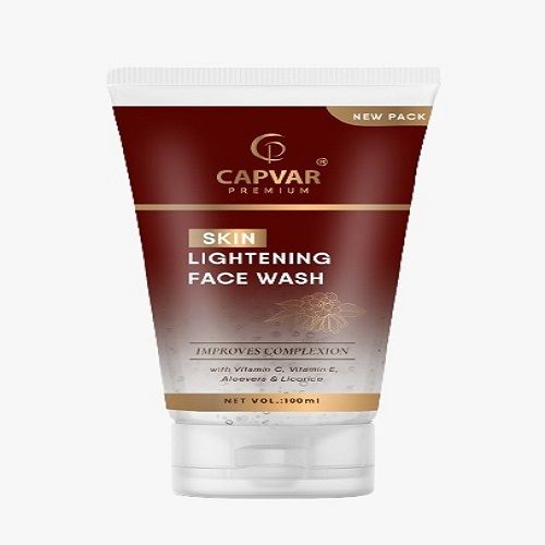 100% Herbal Natural And Pure Capvar Lightning Face Wash, Improve Complexion, With Vitamin C, Vitamin E, Alovera, And Licorice, 100 Ml