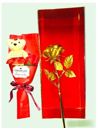 Rose Beautiful Golden Rose, 30X10X8 Inch For Valentine Gift Porcelain Material