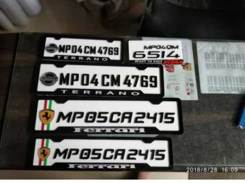 Rectangular Shape Black and White Car Number Plates for Automobile Industry