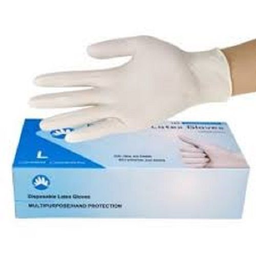 White Disposable Latex Powdered Gloves For Surgical, Hand Protection Hospital, Clinic, Sanitary