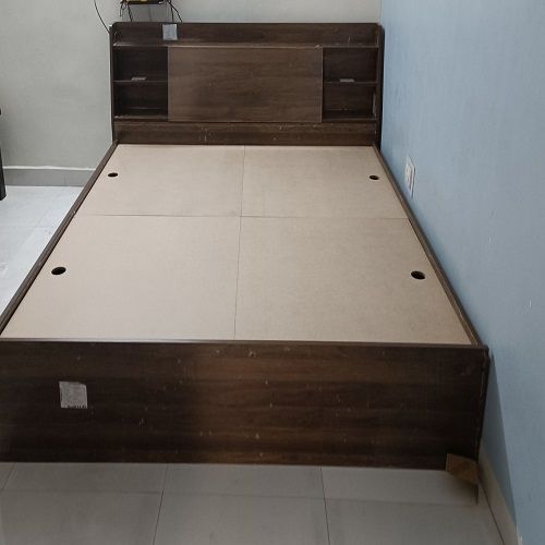 20 Inch Rectangular High Strength Brown Wood Bed For Home, Bedroom, Hotel