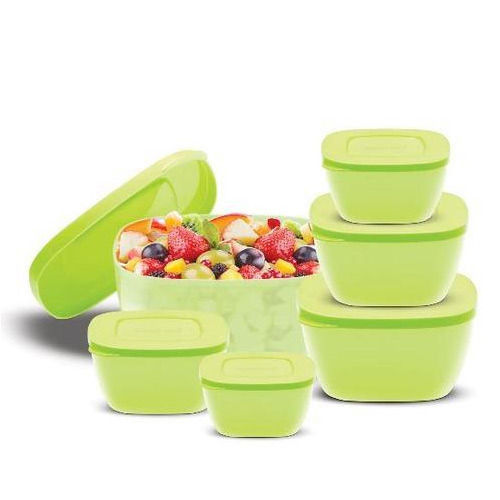 Light Weight Sturdy And Scratch Resistant Kitchen Green Plastic Storage Container