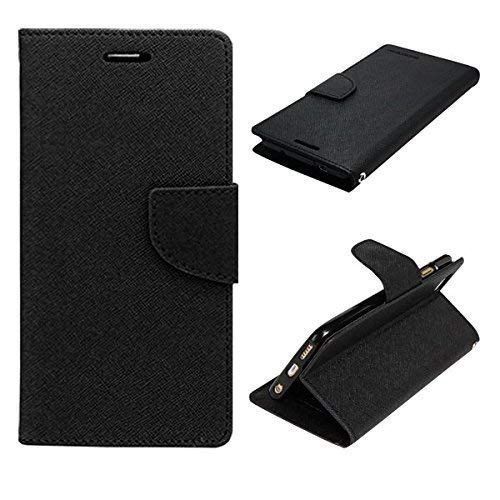 Scratches and Dust Proof Black Colour Cotton Canvas Mobile Flip Cover For Protection