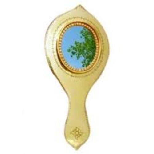 Oval Wooden Sleek Design And Excellent Light Reflection Golden Hand Carved Mirror 