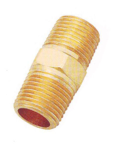 Brass Hex Nipple With Round Shape And Size 0.5 - 1 Inch, Golden Finish