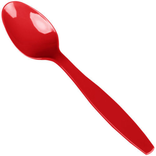 Eco Friendly Sleek And Unique Design Red Plastic Spoon With Easy To Use